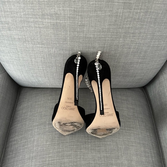 Jimmy Choo Saeda crystal suede heels - Picture 2 of 10